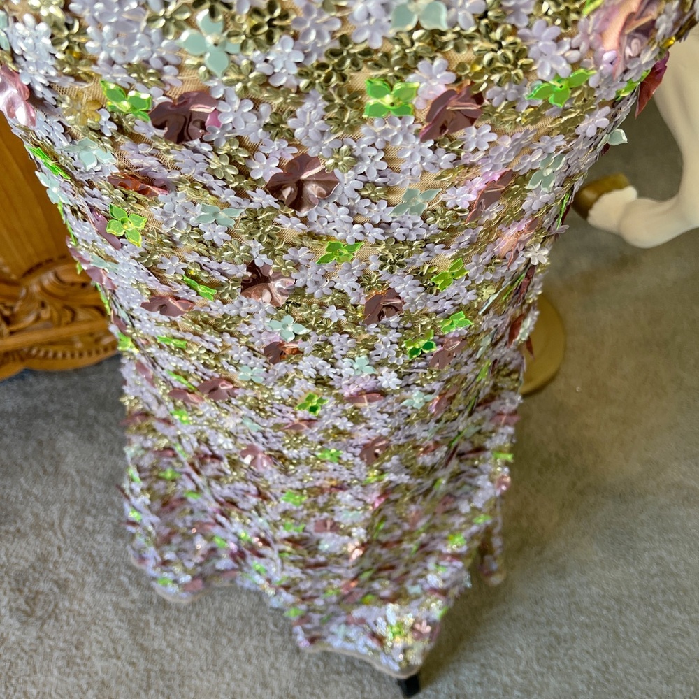 NWT Mac Duggal [6] 6153 Multicolor Sleeveless Floral Paillette Embellished Gown - Picture 5 of 12